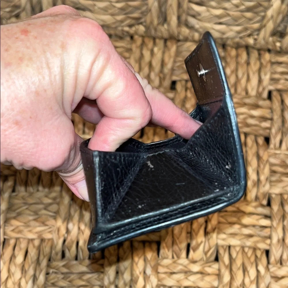 Salvatore Ferragamo Black Leather Folded Card & Key Holder